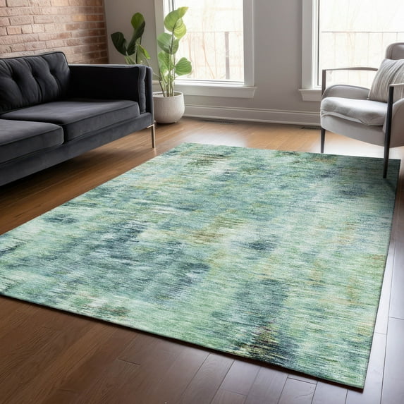Addison Rugs Chantille Indoor/Outdoor Transitional Modern Teal Washable Rectangle Rug, 8' x 10'