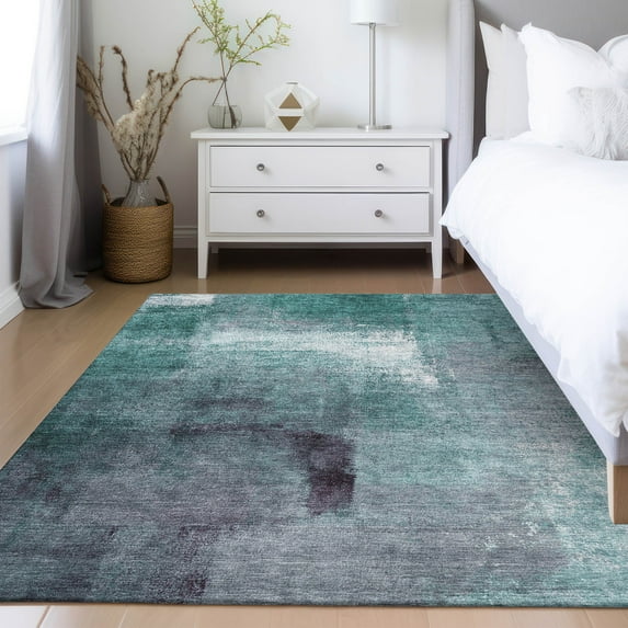 Addison Rugs Chantille Indoor/Outdoor Transitional Modern Teal Washable Rectangle Rug, 9' x 12'