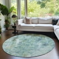 thumbnail image 1 of Addison Rugs Chantille Indoor/Outdoor Transitional Modern Teal Washable Round Rug, 8' x 8', 1 of 6