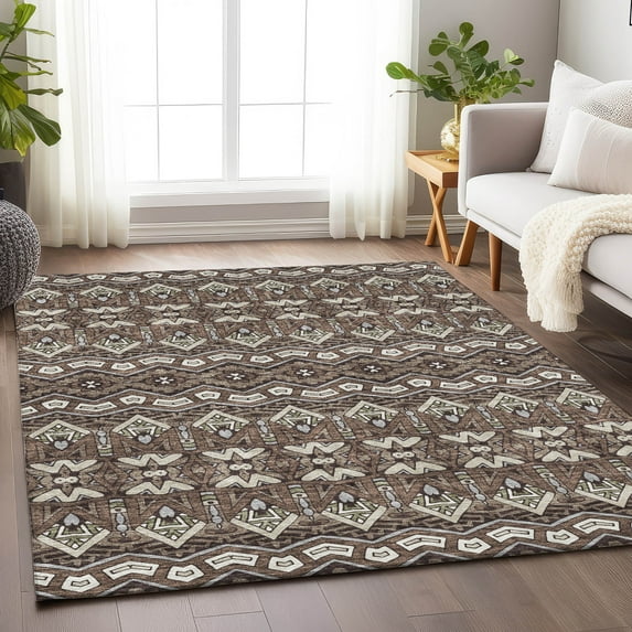 Addison Rugs Chantille Indoor/Outdoor Transitional Moroccan Brown Washable Rectangle Rug, 2'6" x 3'10"