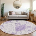 thumbnail image 1 of Addison Rugs Chantille Indoor/Outdoor Transitional Moroccan Purple Washable Round Rug, 8' x 8', 1 of 6