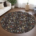 thumbnail image 1 of Addison Rugs Chantille Indoor/Outdoor Transitional Novelty Black Machine Washable Round Rug, 8' x 8', 1 of 7