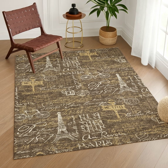 Addison Rugs Chantille Indoor/Outdoor Transitional Novelty Chocolate Machine Washable Rectangle Rug, 9' x 12'