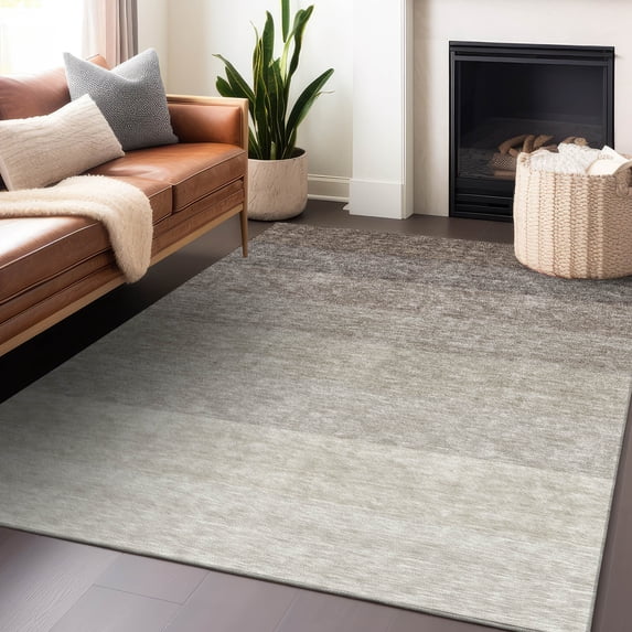 Addison Rugs Chantille Indoor/Outdoor Transitional Ombre Brown Washable Rectangle Rug, 9' x 12'