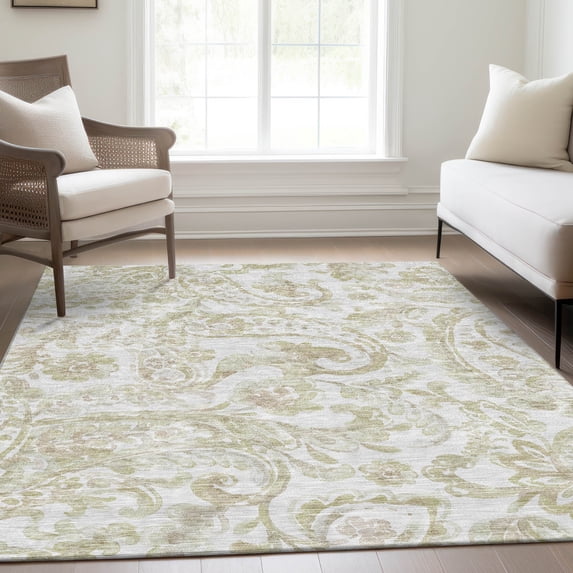 Addison Rugs Chantille Indoor/Outdoor Transitional Paisley Beige Washable Rectangle Rug, 2'6" x 3'10"