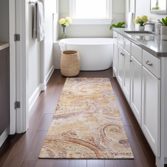 Addison Rugs Chantille Indoor/Outdoor Transitional Paisley Copper Machine Washable Runner Rug, 2'3" x 7'6"