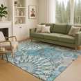 thumbnail image 1 of Addison Rugs Chantille Indoor/Outdoor Transitional Paisley Teal Machine Washable Rectangle Rug, 5' x 7'6", 1 of 8