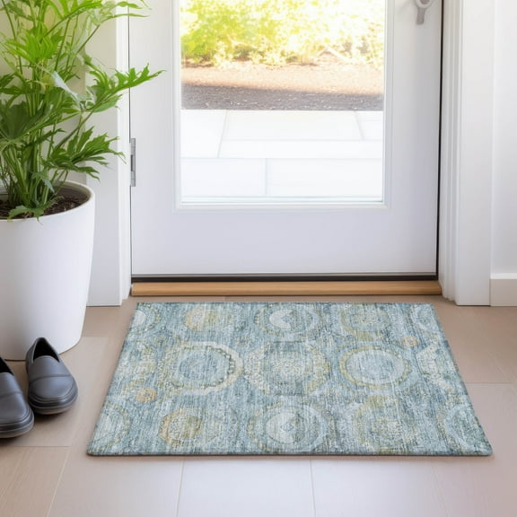 Addison Rugs Chantille Indoor/Outdoor Transitional Panel Blue Washable Rectangle Rug, 1'8" x 2'6"
