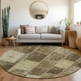 thumbnail image 1 of Addison Rugs Chantille Indoor/Outdoor Transitional Patchwork Brown Washable Round Rug, 8' x 8', 1 of 6