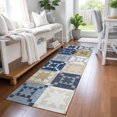 thumbnail image 1 of Addison Rugs Chantille Indoor/Outdoor Transitional Patchwork Navy Machine Washable Runner Rug, 2'3" x 7'6", 1 of 8