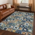 thumbnail image 1 of Addison Rugs Chantille Indoor/Outdoor Transitional Patchwork Teal Machine Washable Rectangle Rug, 5' x 7'6", 1 of 8