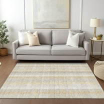 Addison Rugs Chantille Indoor/Outdoor Transitional Plaid Ivory Washable Rectangle Rug, 10' x 14'
