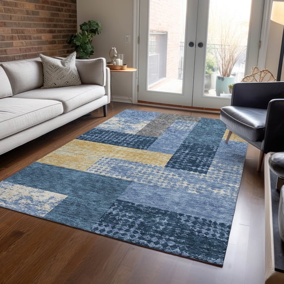 Addison Rugs Chantille Indoor/Outdoor Transitional Rectangles Denim Washable Rectangle Rug, 3' x 5'