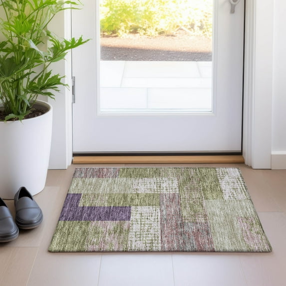Addison Rugs Chantille Indoor/Outdoor Transitional Rectangles Green Washable Rectangle Rug, 1'8" x 2'6"