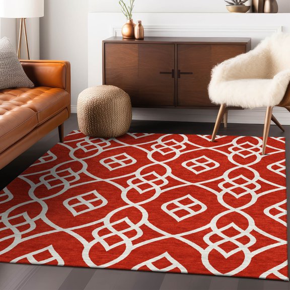 Addison Rugs Chantille Indoor/Outdoor Transitional Scrolls Red Washable Rectangle Rug, 2'6" x 3'10"