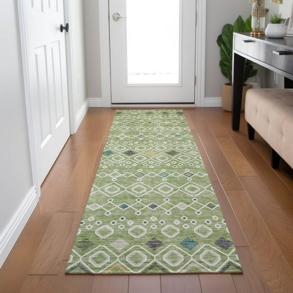 Addison Rugs Chantille Indoor/Outdoor Transitional Southwest Aloe Washable Runner Rug, 2'3" x 7'6"