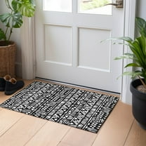Addison Rugs Chantille Indoor/Outdoor Transitional Southwest Black Washable Rectangle Rug, 1'8" x 2'6"