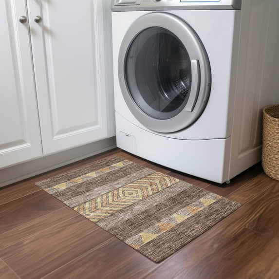 Addison Rugs Chantille Indoor/Outdoor Transitional Southwest Brown Washable Rectangle Rug, 1'8" x 2'6"