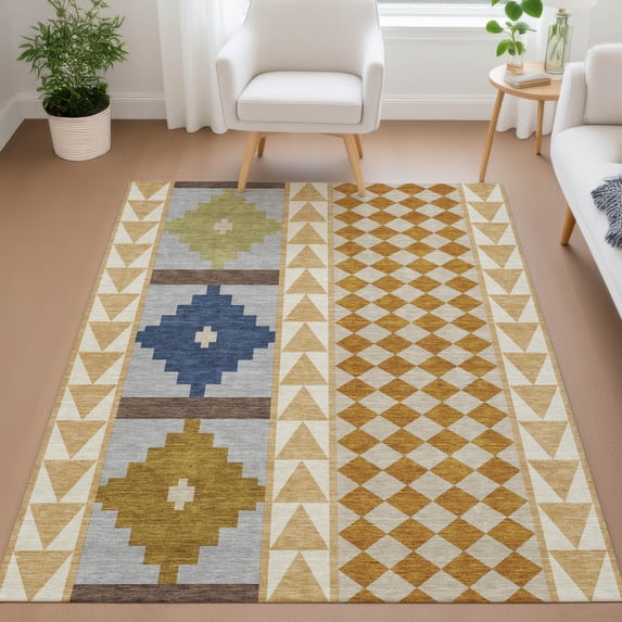 Addison Rugs Chantille Indoor/Outdoor Transitional Southwest Copper Machine Washable Rectangle Rug, 5' x 7'6"