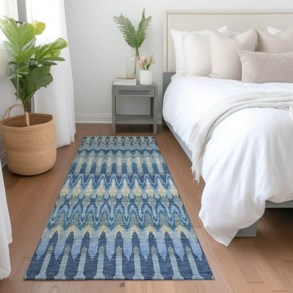 Addison Rugs Chantille Indoor/Outdoor Transitional Southwest Denim Washable Runner Rug, 2'3" x 7'6"