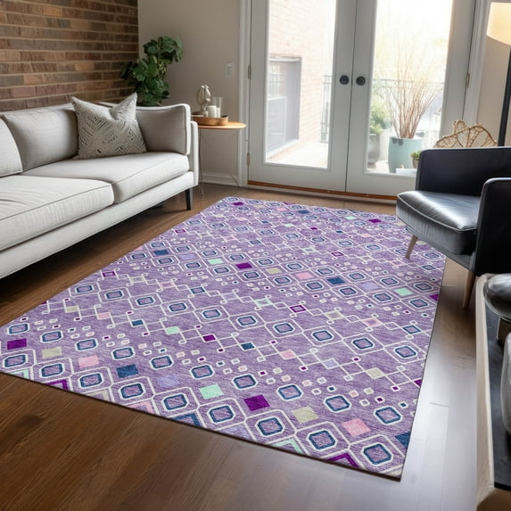 Addison Rugs Chantille Indoor/Outdoor Transitional Southwest Lavender Washable Rectangle Rug, 3' x 5'