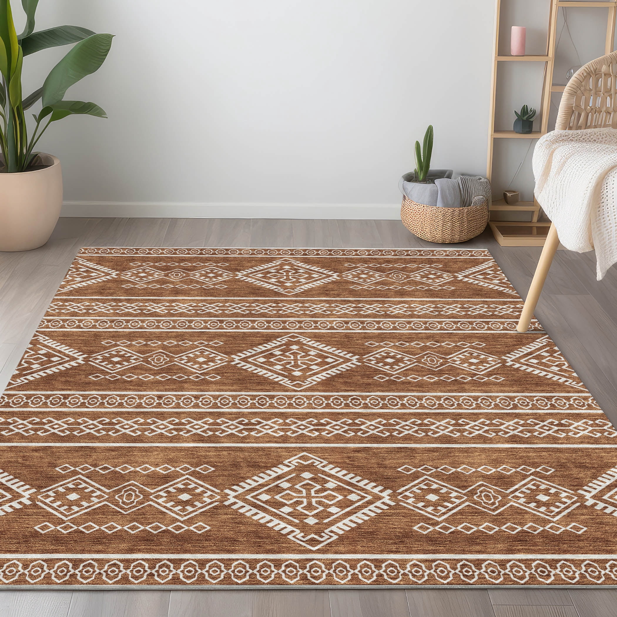 Parika Rugs Addison Rugs Chantille Indoor/Outdoor Transitional Southwest Paprika ...