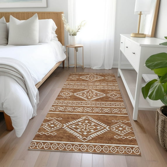 Addison Rugs Chantille Indoor/Outdoor Transitional Southwest Paprika Washable Runner Rug, 2'3" x 7'6"
