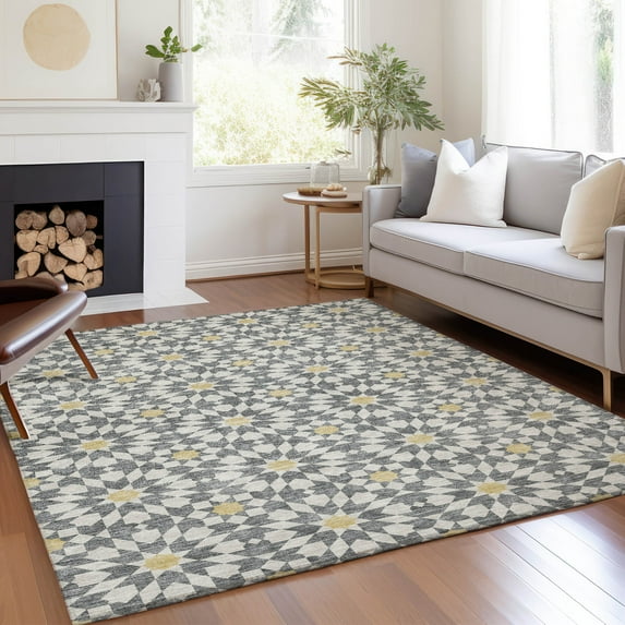 Addison Rugs Chantille Indoor/Outdoor Transitional Spiral Gray Washable Rectangle Rug, 9' x 12'