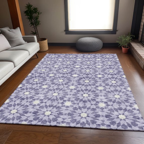Addison Rugs Chantille Indoor/Outdoor Transitional Spiral Lilac Washable Rectangle Rug, 3' x 5'