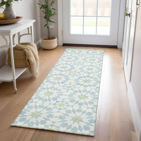 Addison Rugs Chantille Indoor/Outdoor Transitional Spiral Sky Washable Runner Rug, 2'3" x 7'6"