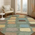 thumbnail image 1 of Addison Rugs Chantille Indoor/Outdoor Transitional Squares Basil Machine Washable Round Rug, 8' x 8', 1 of 8