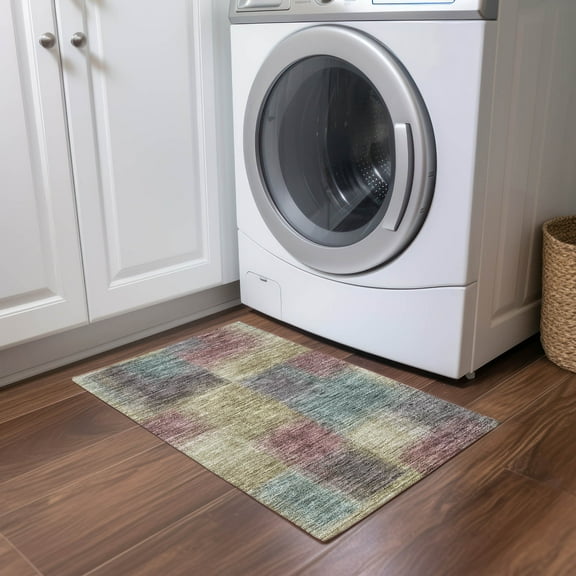 Addison Rugs Chantille Indoor/Outdoor Transitional Squares Beige Washable Rectangle Rug, 1'8" x 2'6"