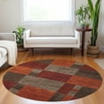 thumbnail image 1 of Addison Rugs Chantille Indoor/Outdoor Transitional Squares Chocolate Machine Washable Round Rug, 8' x 8', 1 of 7
