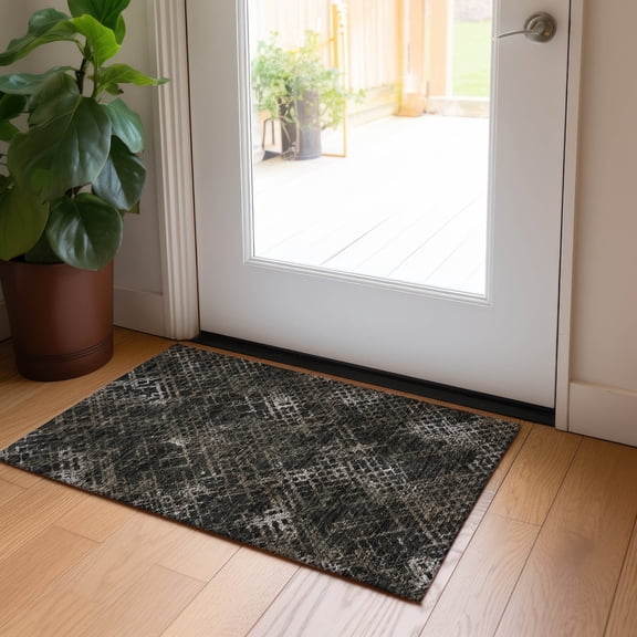 Addison Rugs Chantille Indoor/Outdoor Transitional Squares Fudge Washable Rectangle Rug, 1'8" x 2'6"