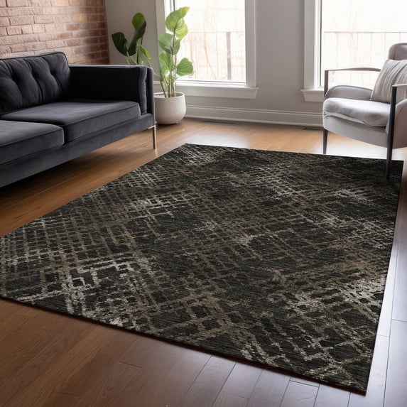 Addison Rugs Chantille Indoor/Outdoor Transitional Squares Fudge Washable Rectangle Rug, 3' x 5'