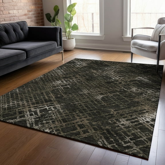 Addison Rugs Chantille Indoor/Outdoor Transitional Squares Fudge Washable Rectangle Rug, 9' x 12'