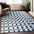 thumbnail image 1 of Addison Rugs Chantille Indoor/Outdoor Transitional Squares Navy Washable Rectangle Rug, 10' x 14', 1 of 6