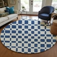 thumbnail image 1 of Addison Rugs Chantille Indoor/Outdoor Transitional Squares Navy Washable Round Rug, 8' x 8', 1 of 6