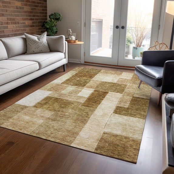 Addison Rugs Chantille Indoor/Outdoor Transitional Squares Terracotta Washable Rectangle Rug, 2'6" x 3'10"