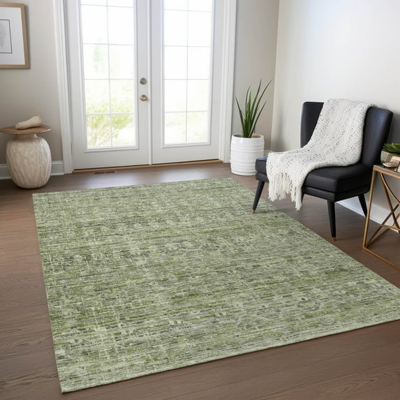 Addison Rugs Chantille Indoor/Outdoor Transitional Stripe Green Machine Washable Rectangle Rug, 10' x 14'