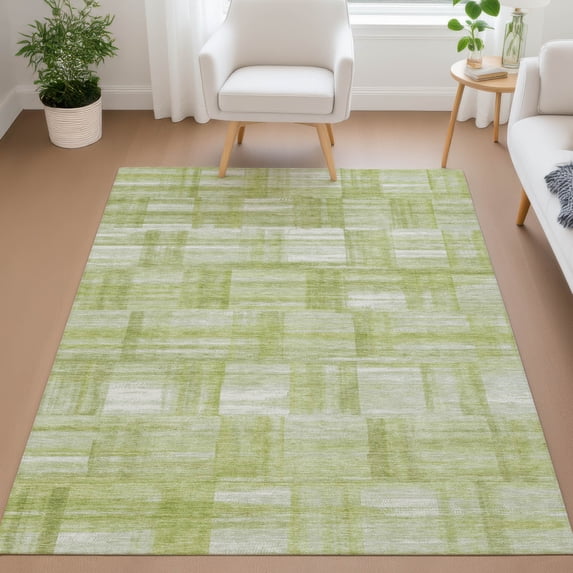 Addison Rugs Chantille Indoor/Outdoor Transitional Stripes Aloe Machine Washable Rectangle Rug, 10' x 14'