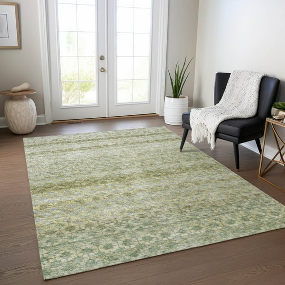 Addison Rugs Chantille Indoor/Outdoor Transitional Stripes Aloe Washable Rectangle Rug, 10' x 14'