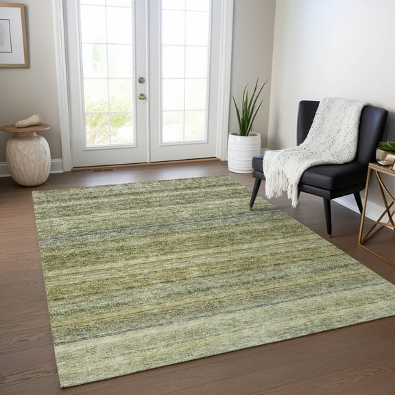 Addison Rugs Chantille Indoor/Outdoor Transitional Stripes Aloe Washable Rectangle Rug, 10' x 14'