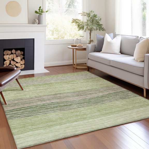 Addison Rugs Chantille Indoor/Outdoor Transitional Stripes Aloe Washable Rectangle Rug, 5' x 7'6"