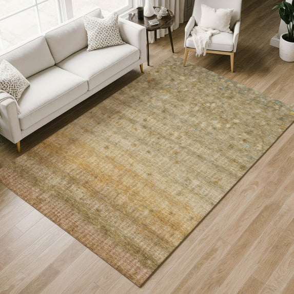 Addison Rugs Chantille Indoor/Outdoor Transitional Stripes Beige Machine Washable Rectangle Rug, 10' x 14'