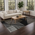 thumbnail image 1 of Addison Rugs Chantille Indoor/Outdoor Transitional Stripes Black Machine Washable Rectangle Rug, 9' x 12', 1 of 8