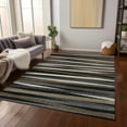 thumbnail image 1 of Addison Rugs Chantille Indoor/Outdoor Transitional Stripes Black Washable Rectangle Rug, 5' x 7'6", 1 of 6