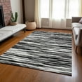 thumbnail image 1 of Addison Rugs Chantille Indoor/Outdoor Transitional Stripes Black Washable Rectangle Rug, 9' x 12', 1 of 6