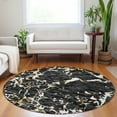 thumbnail image 1 of Addison Rugs Chantille Indoor/Outdoor Transitional Stripes Black Washable Round Rug, 8' x 8', 1 of 6