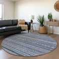thumbnail image 1 of Addison Rugs Chantille Indoor/Outdoor Transitional Stripes Blue Washable Round Rug, 8' x 8', 1 of 6
